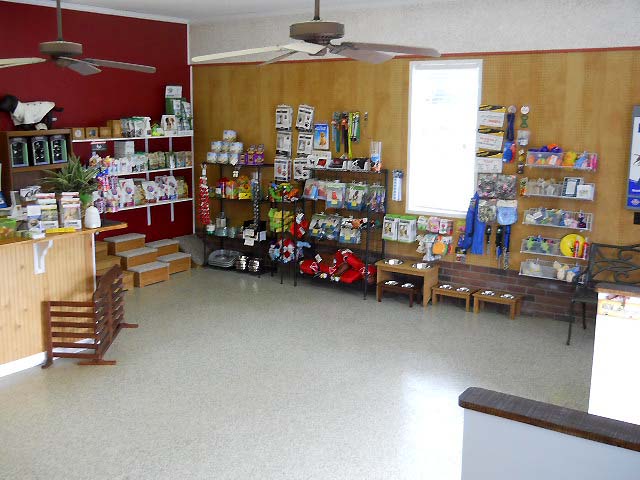 Our retail area. Shop around in the
        HELP Fund area, and your purchase WILL help another local
        animal. The HELP Fund is in the process of becoming a non-profit
        organization to be able to help even more animals!